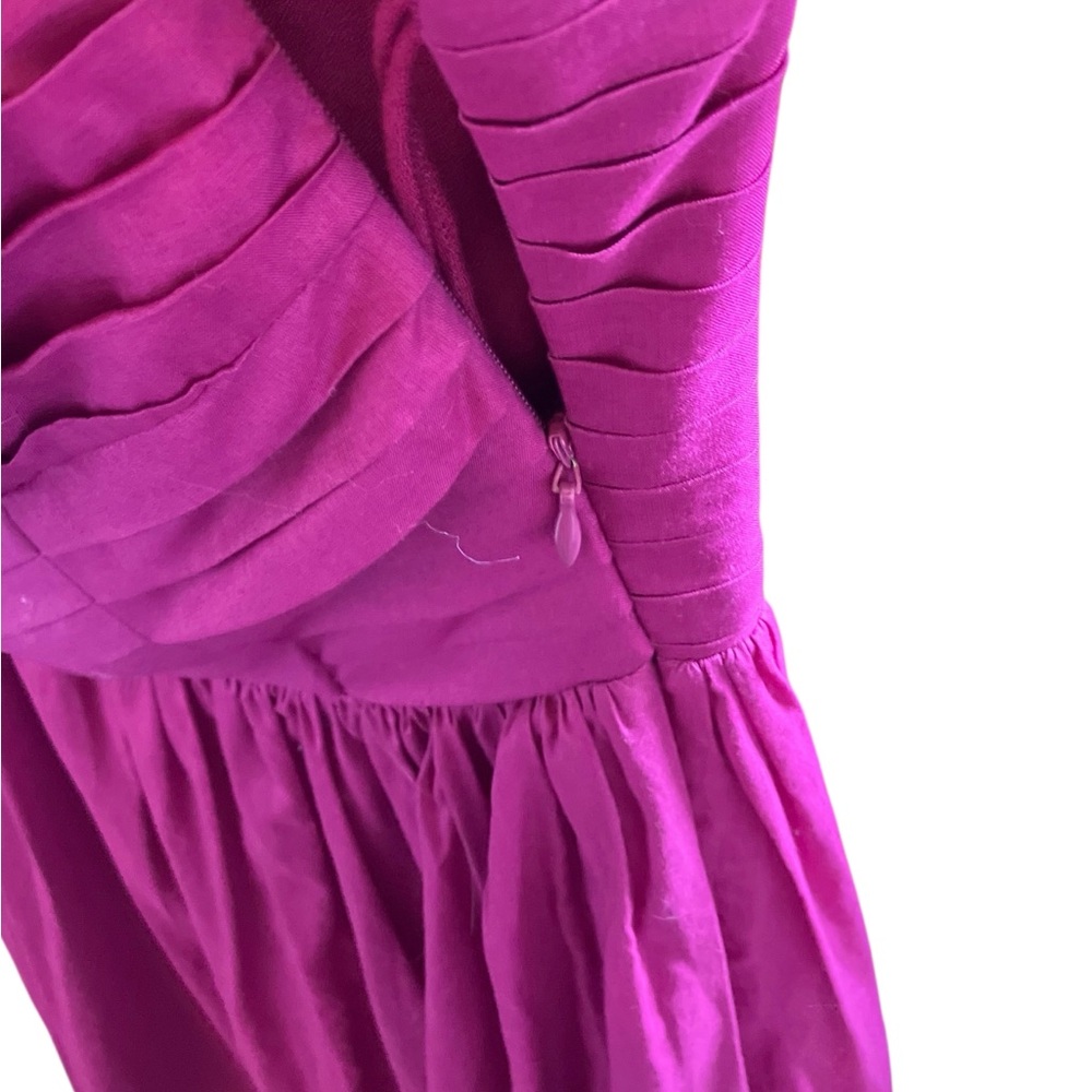 CO OP Barneys New York Strapless Pleated Fuchsia Party Dress Size 2 - Picture 3 of 7